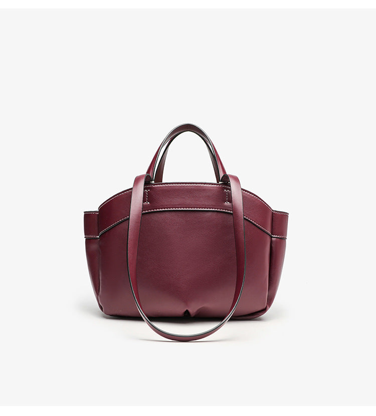 Shell Shape Tote Bag for Women - Medium PU Leather Shoulder Bag, Structured Handle Carry Work Purse