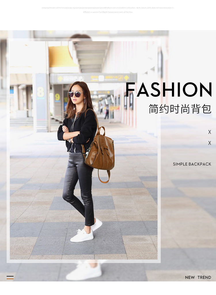 Women's Anti-Theft Backpack with Bow Decor, Lightweight Soft Student Rucksack and Top Handle