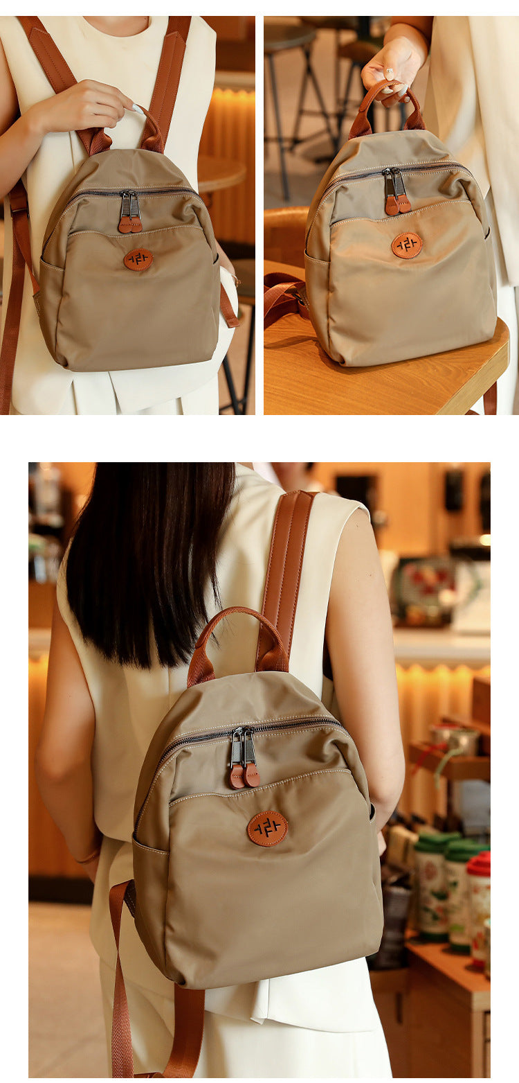 Oxford Lightweight Backpack for Women - Durable Zipper Top Travel Bag with Carry Handle, Water-Resistant Daypack