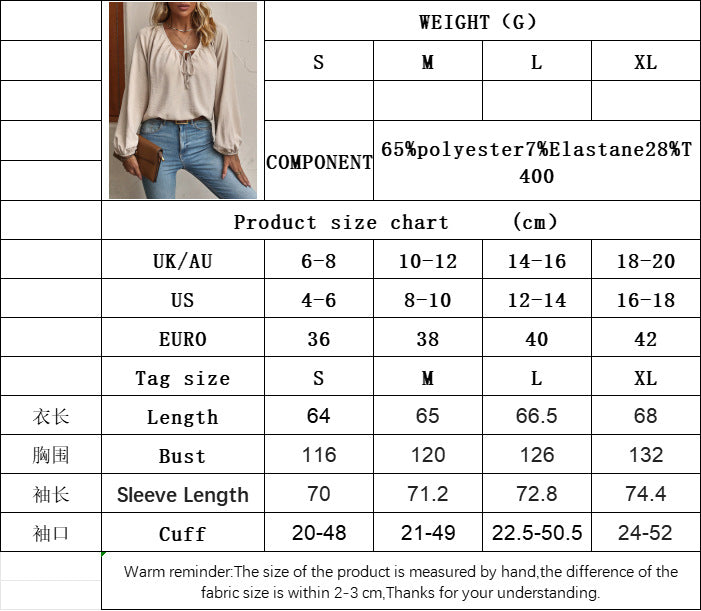 Raglan Sleeve Chiffon Shirt for Women, V-Neck Front Tie Blouse Loose Fit Long Sleeve Top