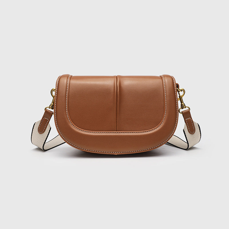 Shell Shape Saddle Bag - PU Flap Top Purse with Magnetic Closure, Women's Shoulder Bag with 2 Detachable Straps