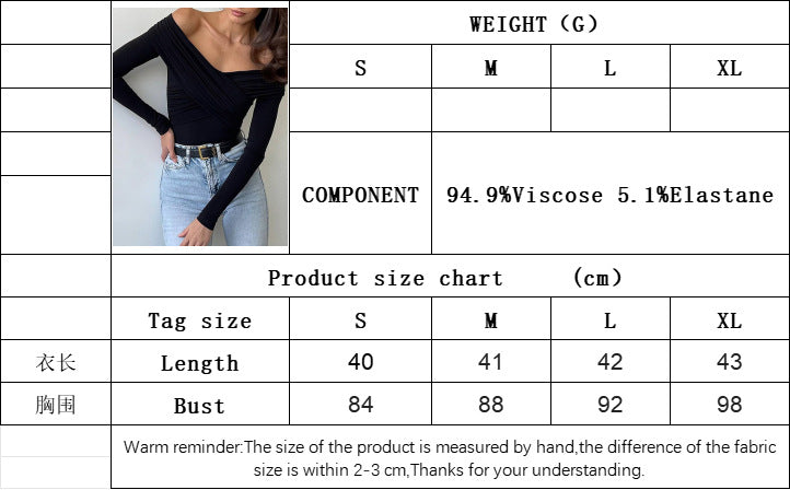 Off Shoulder Slim Fit Top for Women, Sexy Long Sleeve Cropped T-Shirt Elegant Blouse