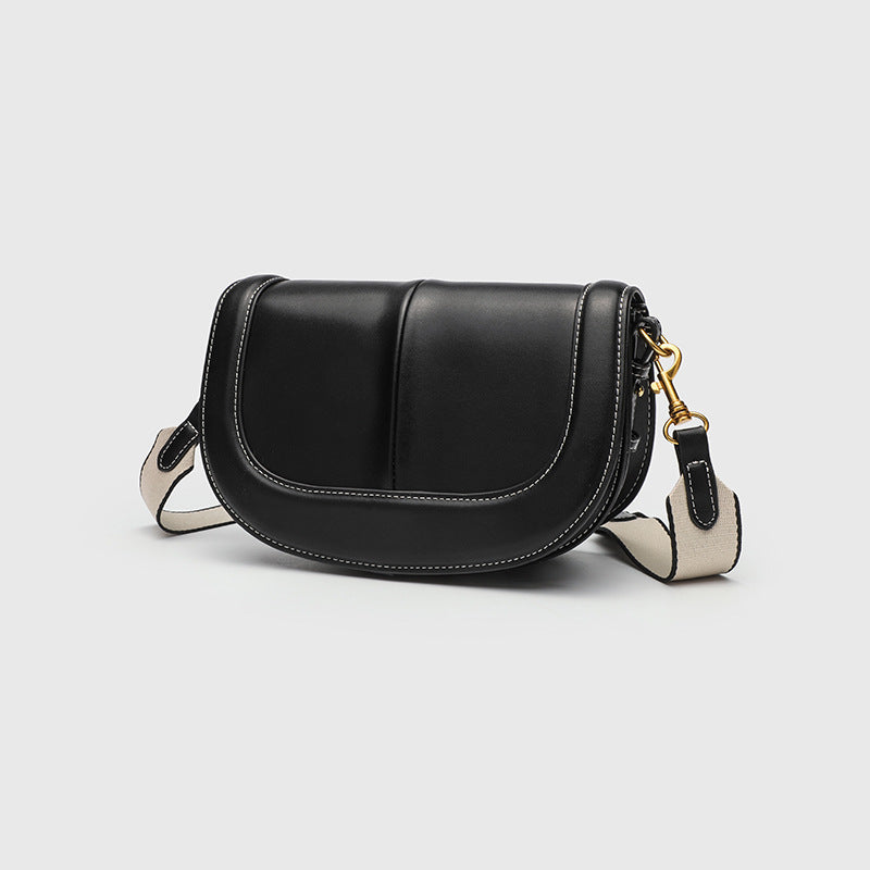 Shell Shape Saddle Bag - PU Flap Top Purse with Magnetic Closure, Women's Shoulder Bag with 2 Detachable Straps