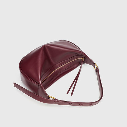 Vintage PU Shoulder Bag - Zipper Top Hobo Purse with Detachable Strap, Adjustable Underarm Bag