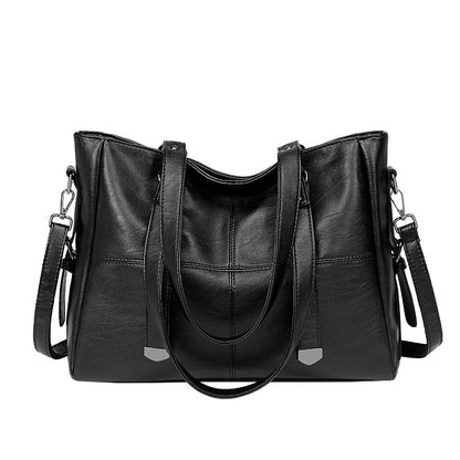 Luxury Genuine Leather Tote Bag for Women - Large Soft Zip Top Work Bag with Detachable Chain Strap Pouch