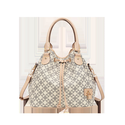 Large Capacity PU Bucket Bag for Women - Korean Style Drawstring Tote with Adjustable Strap, Commuter Shoulder Bag