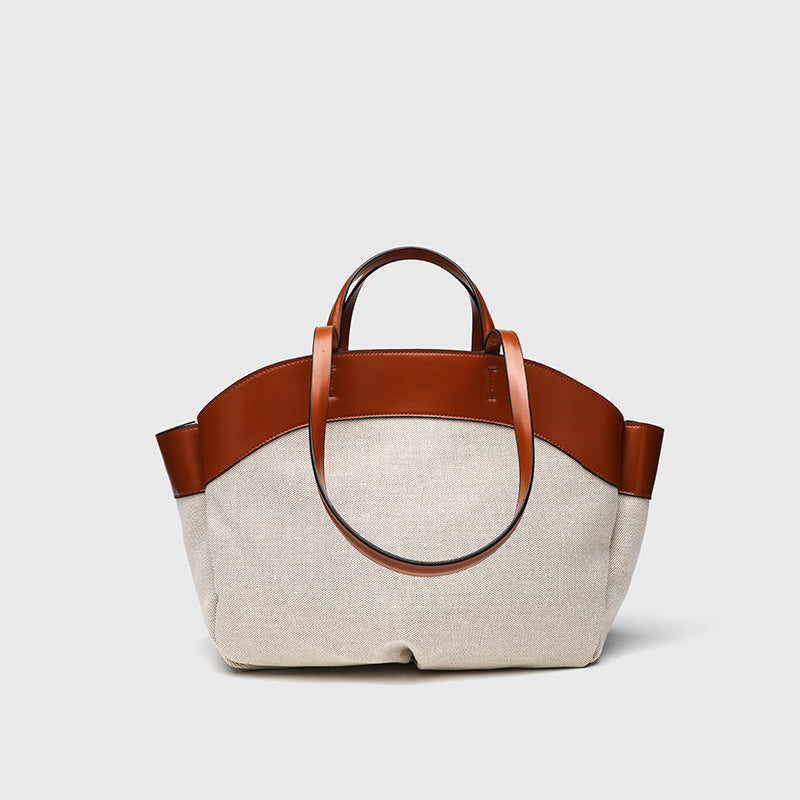 Linen Hobo Bag - Patchwork Large Capacity Tote for Work, Open Top Shoulder Bag with Handles