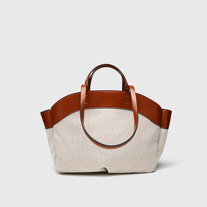 Linen Hobo Bag - Patchwork Large Capacity Tote for Work, Open Top Shoulder Bag with Handles