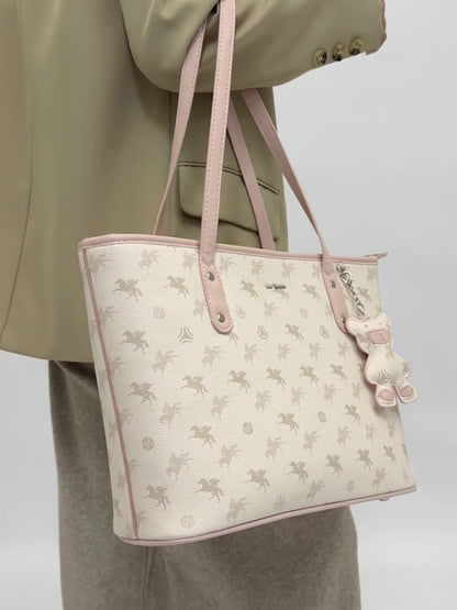 Scratch-Resistant Waterproof Commuter Tote Bag - Recycled PVC Convertible Shoulder Bag with Zippered Organizer (Medium Square)