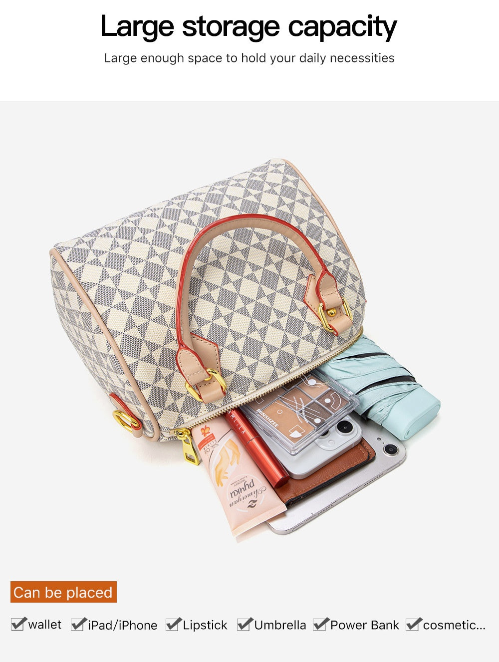 Vintage Boston Bag - PVC Pillow Style Shoulder Bag with Zipper, Retro Women's Purse with Top Handle