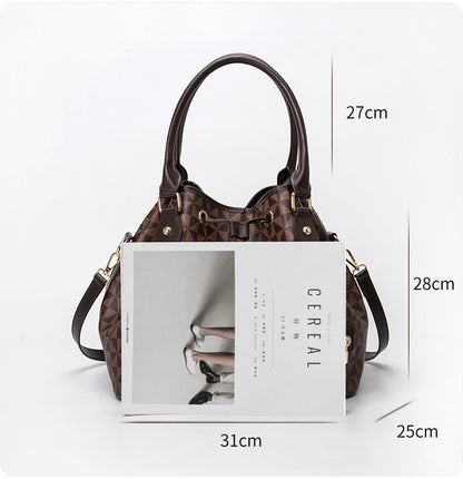 Large Capacity PU Bucket Bag for Women - Korean Style Drawstring Tote with Adjustable Strap, Commuter Shoulder Bag