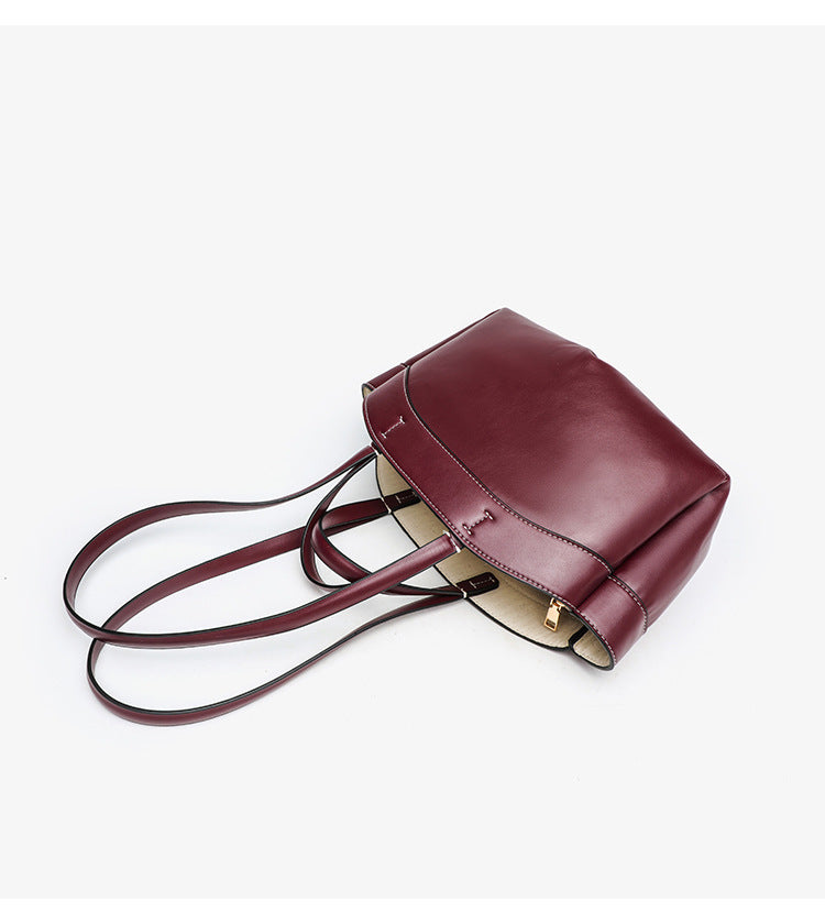 Shell Shape Tote Bag for Women - Medium PU Leather Shoulder Bag, Structured Handle Carry Work Purse