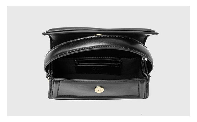 Magnetic Closure Saddle Bag - Adjustable Brown & Black PU Mini Crossbody Bag, Convertible Flap Handbag with Detachable Strap