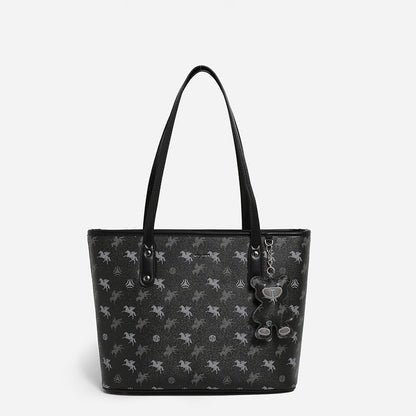 Scratch-Resistant Waterproof Commuter Tote Bag - Recycled PVC Convertible Shoulder Bag with Zippered Organizer (Medium Square)