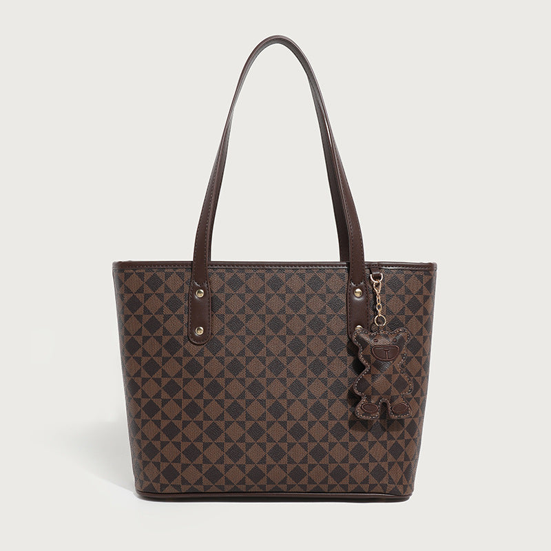 Scratch-Resistant Waterproof Commuter Tote Bag - Recycled PVC Convertible Shoulder Bag with Zippered Organizer (Medium Square)