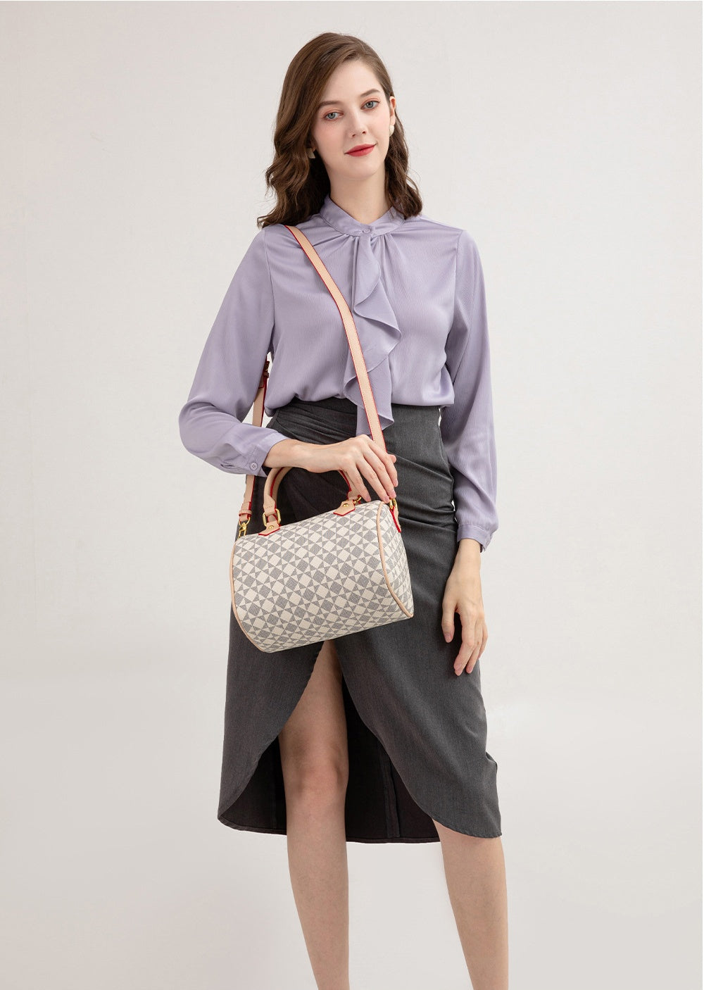 Vintage Boston Bag - PVC Pillow Style Shoulder Bag with Zipper, Retro Women's Purse with Top Handle