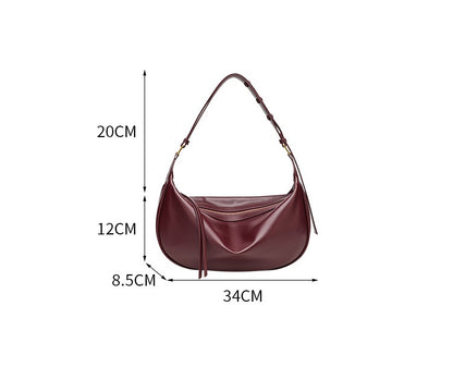 Vintage PU Shoulder Bag - Zipper Top Hobo Purse with Detachable Strap, Adjustable Underarm Bag