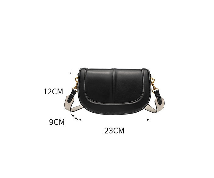 Shell Shape Saddle Bag - PU Flap Top Purse with Magnetic Closure, Women's Shoulder Bag with 2 Detachable Straps