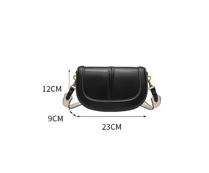 Shell Shape Saddle Bag - PU Flap Top Purse with Magnetic Closure, Women's Shoulder Bag with 2 Detachable Straps