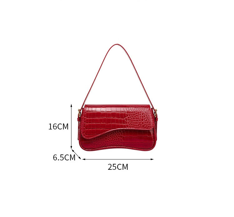 Scale Pattern Square Bag - PU Flap Top Purse with Magnetic Closure, Adjustable Detachable Shoulder Strap