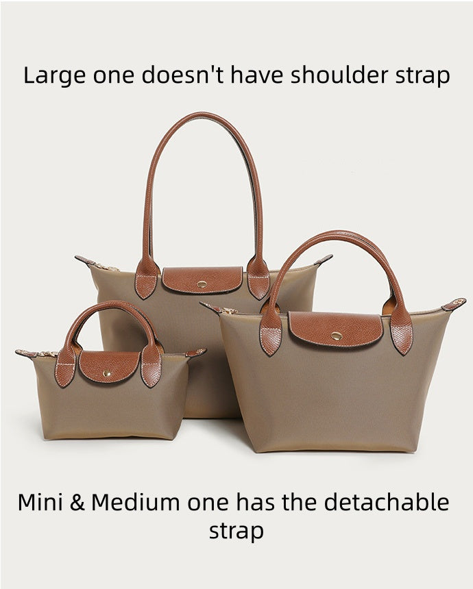 Urban Minimalist Hobo Bag - Nylon Crossbody Tote with Zip Top, Multi Sizes Shoulder Bag for Women, Canvas Casual Handbag