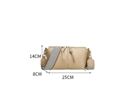 Double Zipper Shell Bag for Women - Lightweight Adjustable Crossbody Purse, Minimalist Commuter Bag with Detachable Strap