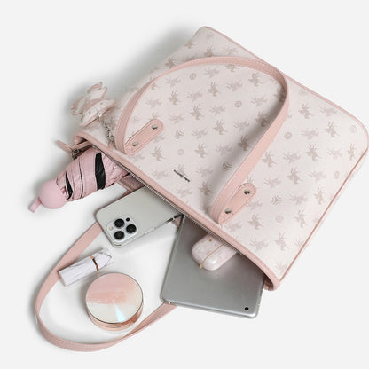 Scratch-Resistant Waterproof Commuter Tote Bag - Recycled PVC Convertible Shoulder Bag with Zippered Organizer (Medium Square)