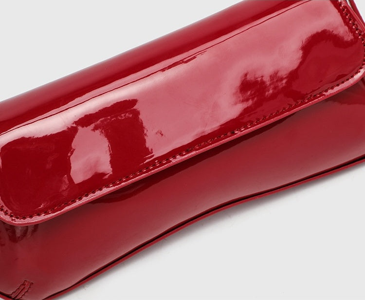 French Style Underarm Bag - PU Horizontal Square Flap Purse, Vintage Shoulder Bag with Adjustable Crossbody Strap