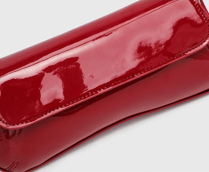 French Style Underarm Bag - PU Horizontal Square Flap Purse, Vintage Shoulder Bag with Adjustable Crossbody Strap