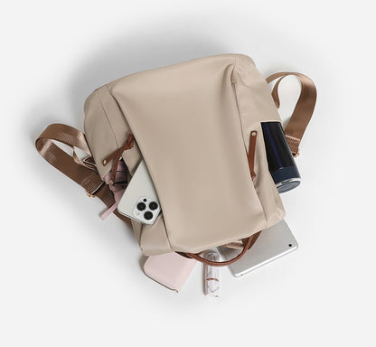 Double Zipper Anti-Theft Backpack for Women - Lightweight Large Capacity Canvas Travel Bag with Top Handle