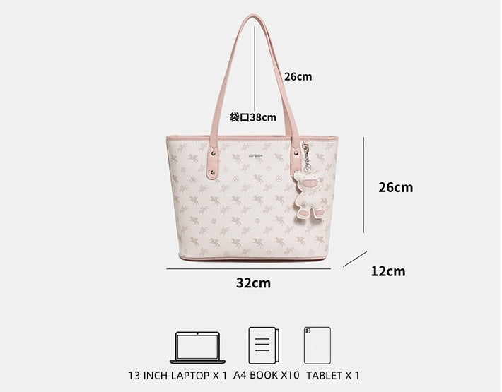 Scratch-Resistant Waterproof Commuter Tote Bag - Recycled PVC Convertible Shoulder Bag with Zippered Organizer (Medium Square)