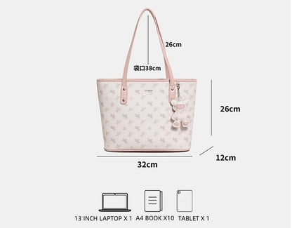 Scratch-Resistant Waterproof Commuter Tote Bag - Recycled PVC Convertible Shoulder Bag with Zippered Organizer (Medium Square)