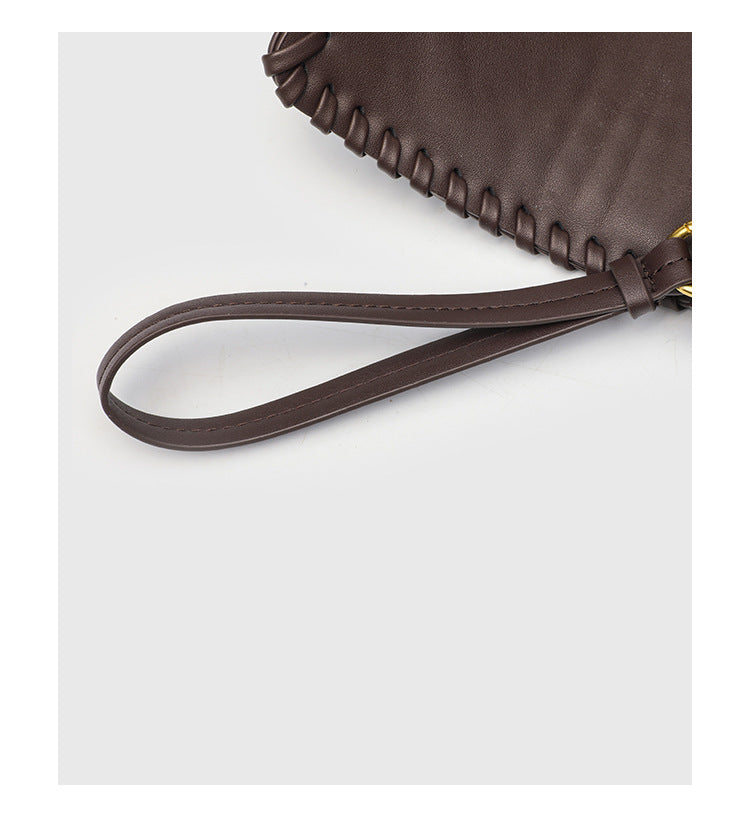 Retro Woven Shoulder Bag - Magnetic Closure Flap PU Purse, Square Horizontal Ladies Handbag with Strap