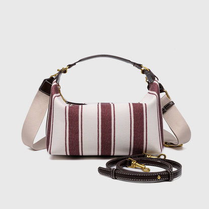 Pillow Shape Square Bag - Waxed PU Leather Zip Top Purse for Women, Convertible Shoulder Bag with 2 Detachable Straps