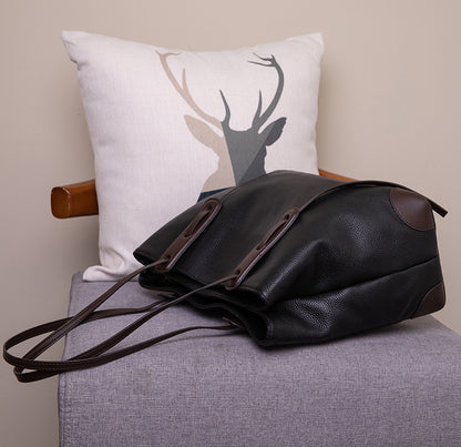 Horizontal Tote Bag for Women - Large Capacity PU Leather Zip Top Work Bag, Soft Structured Shoulder Tote for Commute