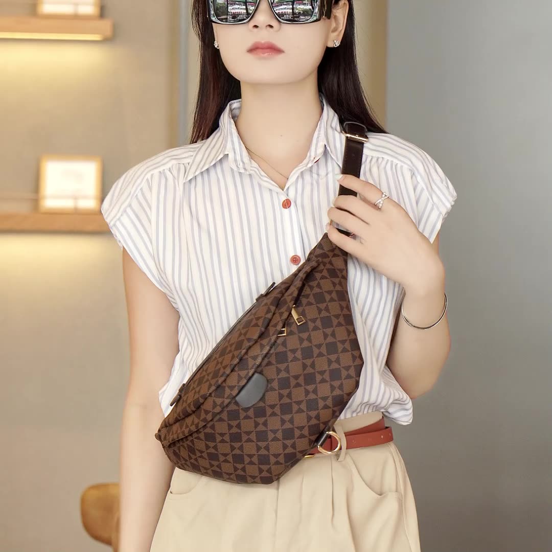 Adjustable Waist Pack - Unisex PVC Crossbody Bag with Zip Closure, Waterproof Chest Shoulder Bag for Outdoor Travel