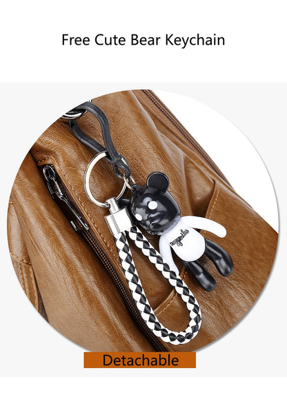 Women's Anti-Theft Backpack with Bow Decor, Lightweight Soft Student Rucksack and Top Handle