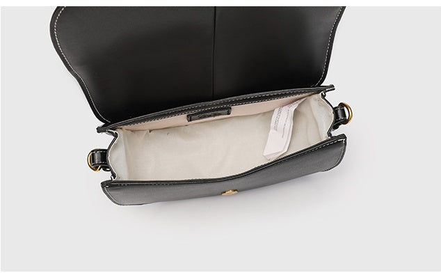 Shell Shape Saddle Bag - PU Flap Top Purse with Magnetic Closure, Women's Shoulder Bag with 2 Detachable Straps