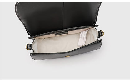 Shell Shape Saddle Bag - PU Flap Top Purse with Magnetic Closure, Women's Shoulder Bag with 2 Detachable Straps