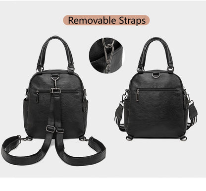 Women's Vertical Square Backpack, Waterproof Lightweight Multi-Pocket Bag with Shoulder Strap and Top Handle