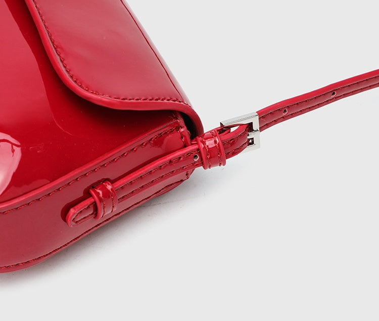 French Style Underarm Bag - PU Horizontal Square Flap Purse, Vintage Shoulder Bag with Adjustable Crossbody Strap