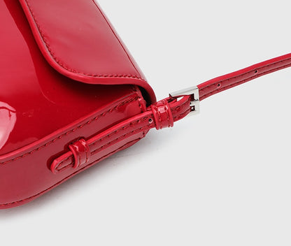 French Style Underarm Bag - PU Horizontal Square Flap Purse, Vintage Shoulder Bag with Adjustable Crossbody Strap