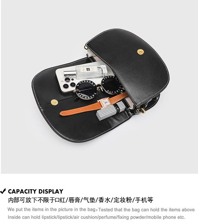 Shell Shape Saddle Bag - PU Flap Top Purse with Magnetic Closure, Women's Shoulder Bag with 2 Detachable Straps