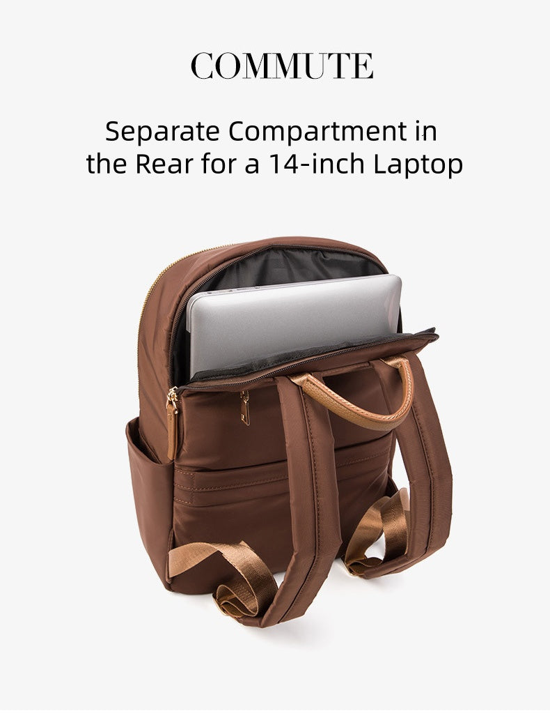 15 Inch Laptop Backpack - Multi-functional Oxford Travel Bag, Large Capacity Vertical Square Computer Bag with Top Handle