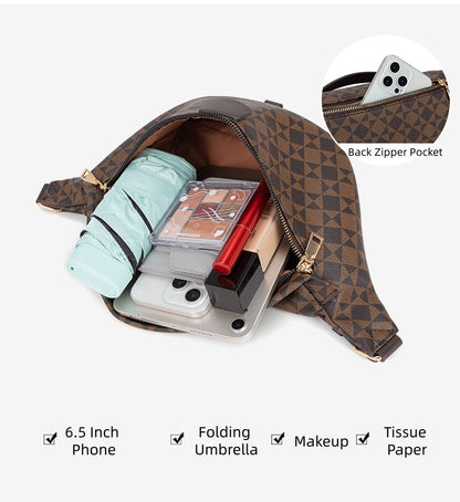 Adjustable Waist Pack - Unisex PVC Crossbody Bag with Zip Closure, Waterproof Chest Shoulder Bag for Outdoor Travel