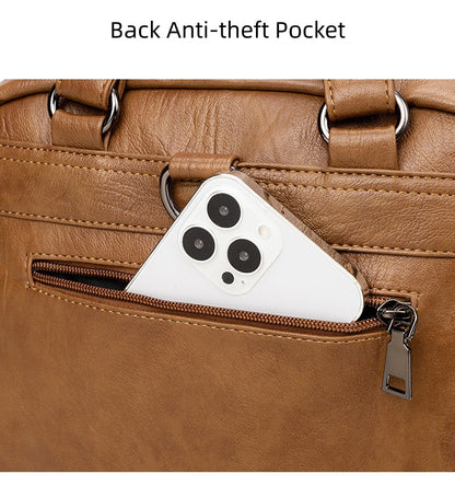 Ultra Lightweight Laptop Backpack for Women - Multi-pocket PU Business Bag, Large Capacity Multi-functional Backpack with Top Handle