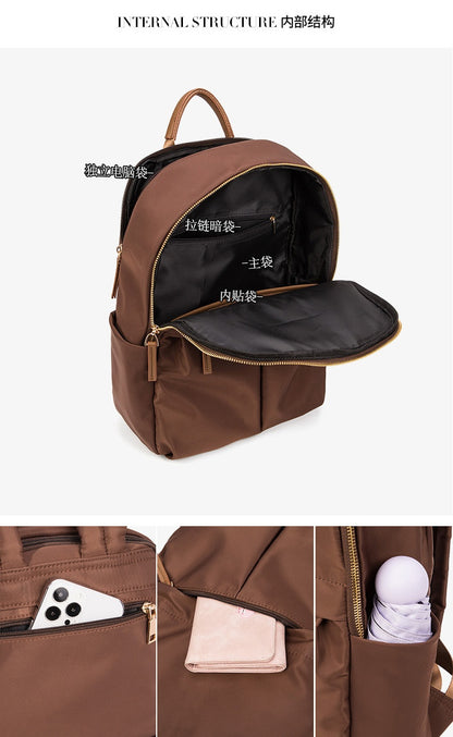 15 Inch Laptop Backpack - Multi-functional Oxford Travel Bag, Large Capacity Vertical Square Computer Bag with Top Handle