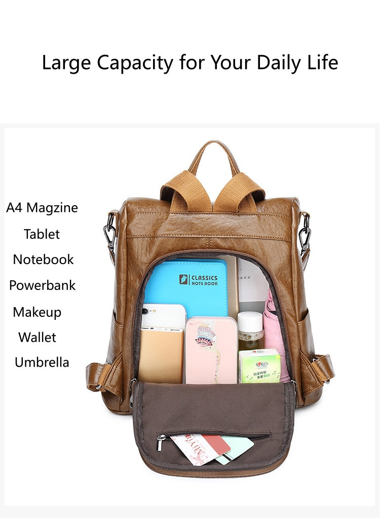 Women's Anti-Theft Backpack with Bow Decor, Lightweight Soft Student Rucksack and Top Handle