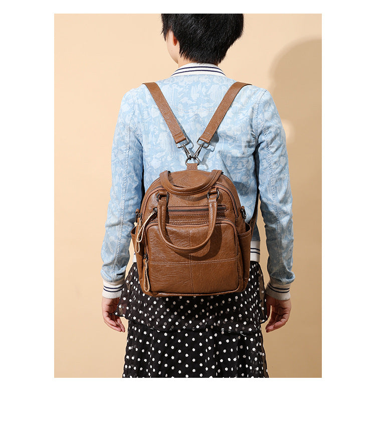 Convertible 3-Way Tote Bag for Women - Soft Vegan Leather Rectangle Zip Top Organizer with Multi-Pocket Panels