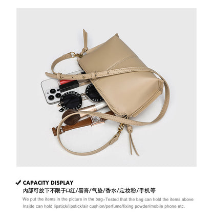 Double Zipper Shell Bag for Women - Lightweight Adjustable Crossbody Purse, Minimalist Commuter Bag with Detachable Strap